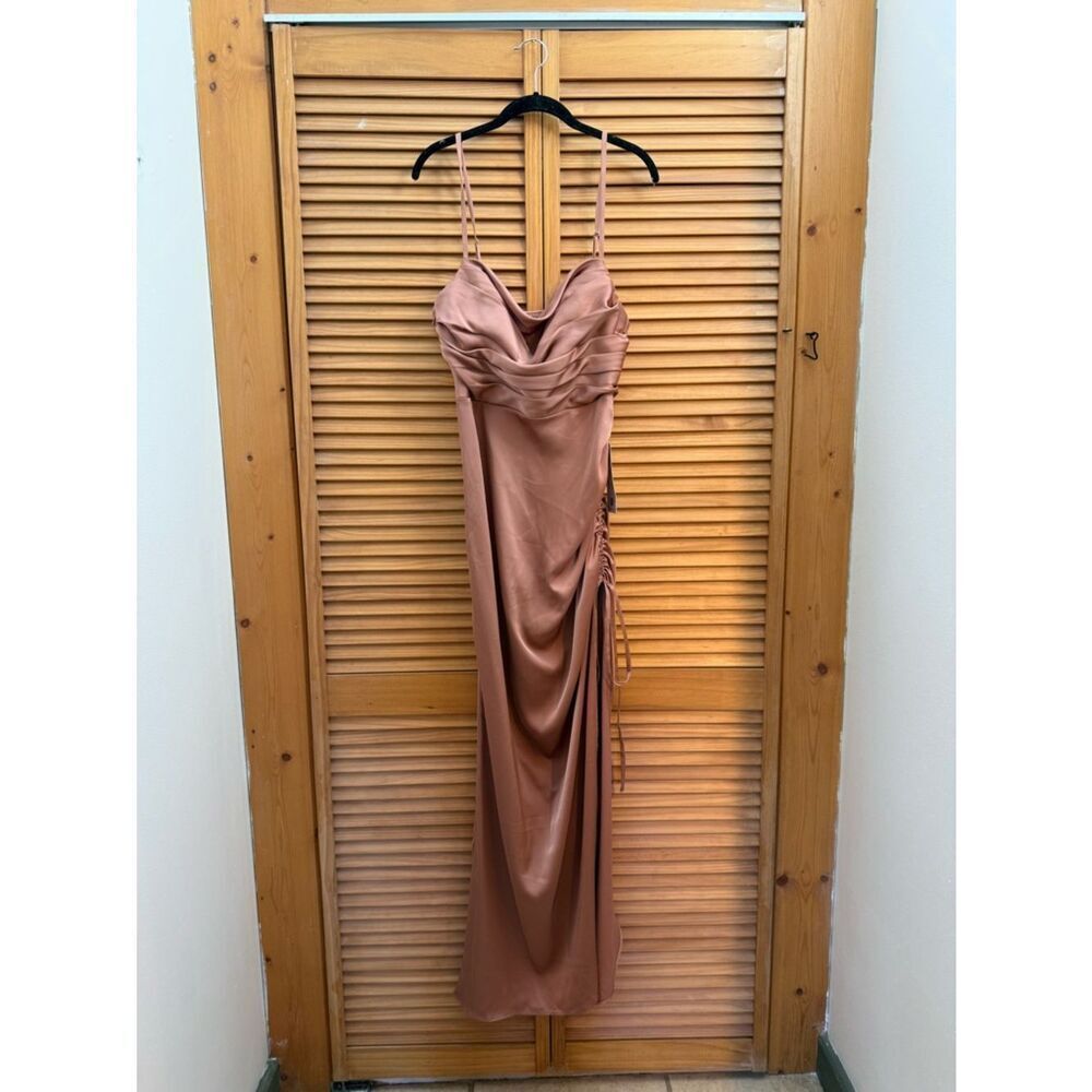 NWT Azazie bronze maxi dress size 12